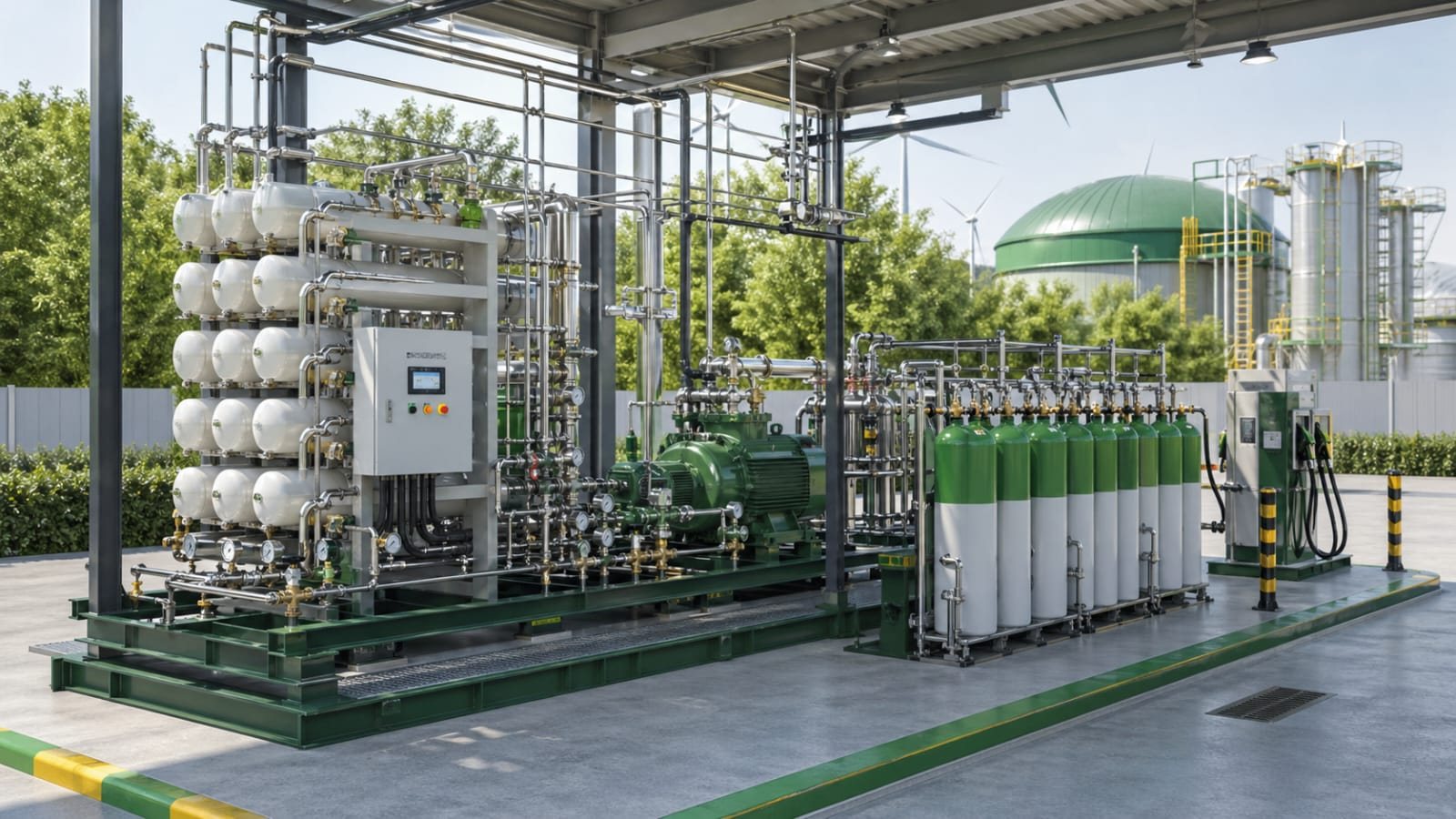 Bio-CNG purification and compression skid installed by Sewaf Energy